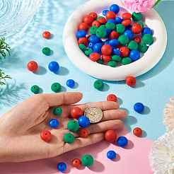 90 pièces 9 styles de perles focales rondes en silicone&nbsp;SIL-TA0003-59