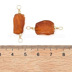 Pepite di ambra naturale grezza e grezza collegano ciondoli con connettori con anelli in filo di rame&nbsp;PALLOY-JF05336