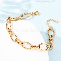 Armbänder mit ovalen Gliederketten aus Edelstahl 304 für Damen&nbsp;X-BJEW-G780-05G