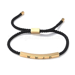 Bracelets coulissants en cordon polyester avec inscription « wwjd »&nbsp;BJEW-P384-01G