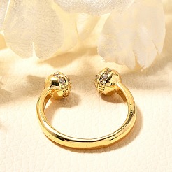 Кольца-манжеты для пальцев из латуни с микропаве из кубического циркония для женщин&nbsp;RJEW-C117-04B-G