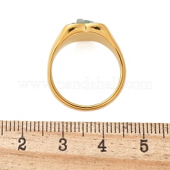 Перстни в форме сердца из натурального аквамарина&nbsp;RJEW-D303-01G-02