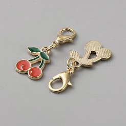 Kirsche Legierung Emaille Anhänger Dekoration für Schlüsselanhänger Tasche hängen Ornament&nbsp;HJEW-WH0001-34B-G-1