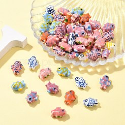 Perles de porcelaine de poissons à la main&nbsp;X-PORC-S446-M