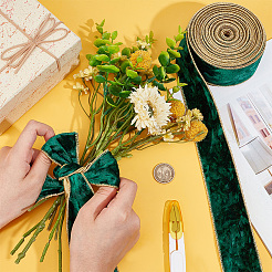 Односторонняя бархатная лента с проволокой&nbsp;OCOR-WH0078-222B-03