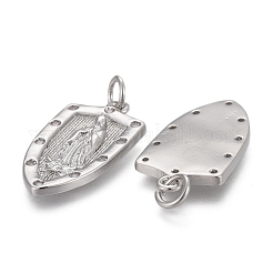 Латунные микропаве прозрачные подвески с фианитом&nbsp;KK-F821-17P