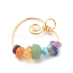 Chakra pierres précieuses naturelles et synthétiques pendentifs enveloppés de fil de cuivre&nbsp;PALLOY-JF01612