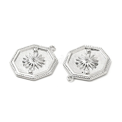 Подвески из латуни с микропаве из прозрачного кубического циркония&nbsp;KK-B062-05P