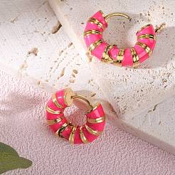 Толстые серьги-кольца в полоску с эмалью&nbsp;JE1110E