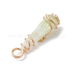 5 шт. 5 стиля гальванические подвески из натурального кварца с медной проволокой&nbsp;PALLOY-JF03434