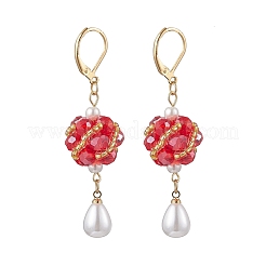 Стеклянные серьги-капли с застежкой-рычагом&nbsp;EJEW-MZ00531-05