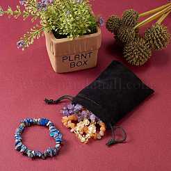 7 pièces 7 couleurs unisexe puce naturelle et synthétique bracelets extensibles perlés&nbsp;BJEW-SZ0001-017