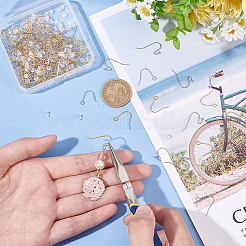 160 шт. 4 латунных крючка для сережек&nbsp;KK-BC0012-04