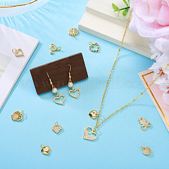 12 шт. 12 стиля латунные подвески с микропаве и кубическим цирконием&nbsp;KK-TA0002-31