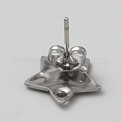 Componenti per orecchini a bottone in acciaio inossidabile 304&nbsp;EJEW-WH20014-09B