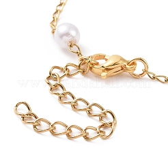 Круглые пластиковые браслеты из бисера с искусственным жемчугом BJEW-E054-06G