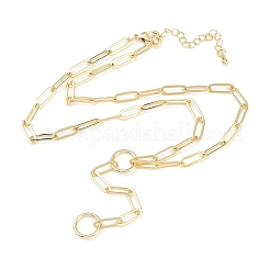 Halsketten aus Messing-Büroklammern und Lariat&nbsp;NJEW-H087-06G-G
