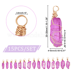15 шт. подвески из окрашенного натурального кварца&nbsp;PALLOY-AB00129
