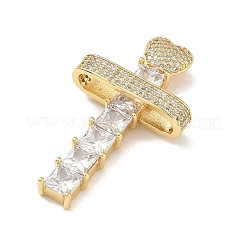 Pendentifs en laiton de Pâques avec zircon cubique transparent&nbsp;KK-A303-09B-G