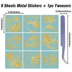 Autocollants auto-adhésifs imperméables en métal nickel&nbsp;DIY-WH20016-058