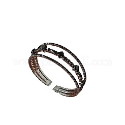 Регулируемые браслеты-манжеты из цинкового сплава со стразами для женщин&nbsp;FS-WG009BE-01