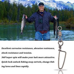 90 шт. 9 латунных рыболовных карабина с вертлюжками&nbsp;FIND-FH0004-40