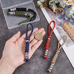 Зонт шнур полиэстер и спандекс веревка брелок карабин&nbsp;HJEW-UN00092