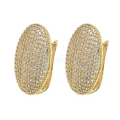 Orecchini a cerchio in ottone con zirconi cubici chiari micro pavè&nbsp;EJEW-C182-01G