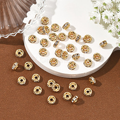 Perles d'espacement en laiton Shegrace micro-pavé de zircone cubique transparente&nbsp;XGRQ1U087-362G