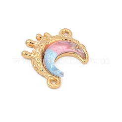 Подвески-шармы из нержавеющей стали 304 и плавящейся смолы в форме луны&nbsp;STAS-C121-03G