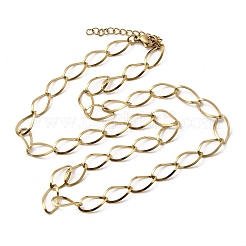 Ожерелья-цепочки из нержавеющей стали 304 с каплевидными звеньями для женщин и мужчин&nbsp;NJEW-A058-02G