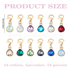 12 шт. подвесные украшения из сплава стекла&nbsp;HJEW-LP00029