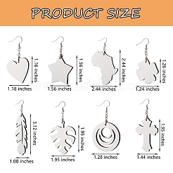 8 juego de 8 estilos para hacer pendientes en blanco por sublimación diy.&nbsp;DIY-SZ0007-73