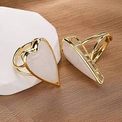 Кольца с натуральными драгоценными камнями в форме сердца&nbsp;RJEW-M076-03G