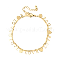 Латунь шарм браслеты&nbsp;BJEW-C140-06G