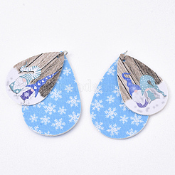 Pendentifs en cuir pu thème de Noël gros&nbsp;FIND-R080-10