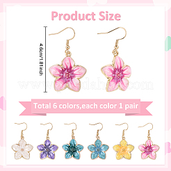 6 пара сережек-подвесок из нержавеющей стали 304&nbsp;EJEW-YW00014