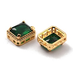 Реечное покрытие латунь микро паве зеленый кубический цирконий подвески&nbsp;KK-D070-07G