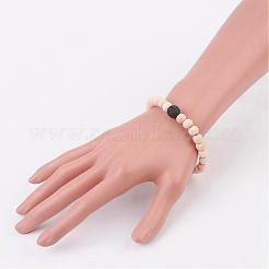 Bracelets extensibles avec perles en bois&nbsp;BJEW-JB02958