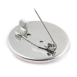 Broches en verre avec ruban de sensibilisation au cancer du sein&nbsp;JEWB-L019-01F