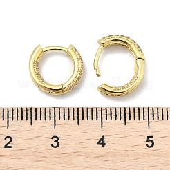 Латунные серьги-кольца из прозрачного кубического циркония&nbsp;LS-EJEW-D311-101G