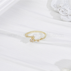 1 шт. кольца для женщин из сплава с микропаве из прозрачного кубического циркония&nbsp;RJEW-LP0002-16G