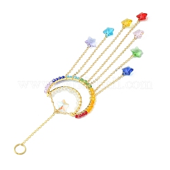 Стеклянные подвески со звездами и луной&nbsp;HJEW-JM01144