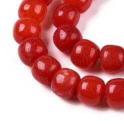 Teñidos naturales blancas abalorios de jade hebras&nbsp;G-T138-S15