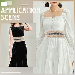 Женские ремни-цепочки из искусственной кожи и искусственного меха черного цвета&nbsp;AJEW-WH20006-388A-02