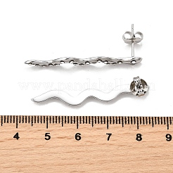 Серьги-гвоздики из нержавеющей стали 304 со стразами&nbsp;EJEW-Z116-01P