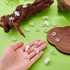 20 pièce 4 styles de capuchons de perles en alliage et de supports de cabochons suspendus&nbsp;FIND-TA0010-07