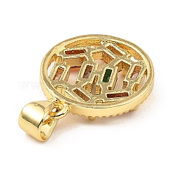 Подвески из настоящего 18-каратного золота с латунным покрытием из кубического циркония с микропаве&nbsp;ZIRC-L100-144G-02