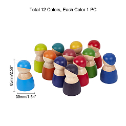 Regenbogen Holzpflockpuppen&nbsp;WOOD-WH0098-53