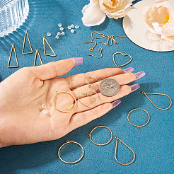 Наборы для самостоятельного изготовления сережек-подвесок из латуни в форме треугольника и капли&nbsp;DIY-TA0012-94